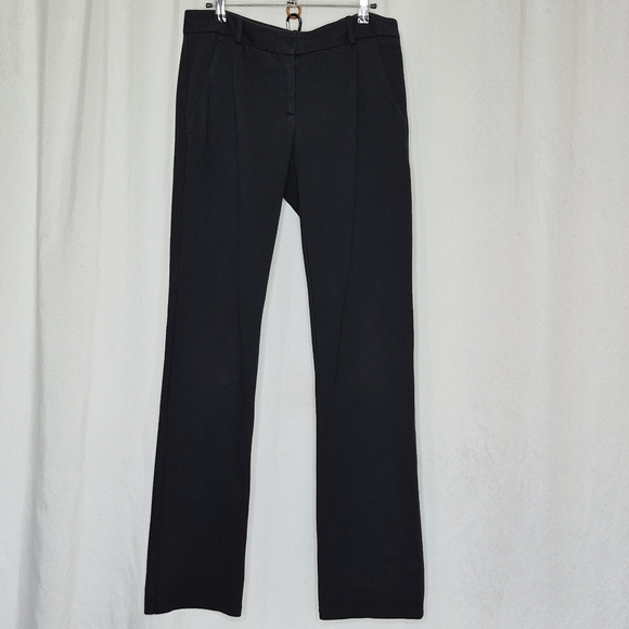 Theory Womens Black Stretch Cotton Straight Leg Trouser Pant w/ Pockets- Size 10 - Picture 2 of 16